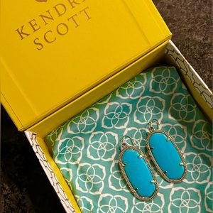 Kendra Scott Elle Gold Drop Earrings in Turquoise